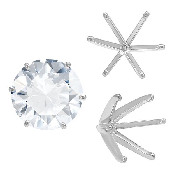 ITI NYC Six Prong Round Light and Low Tiffany Settings With Peg in 18K Gold (Casting) (3.25 mm - 9.75 mm)