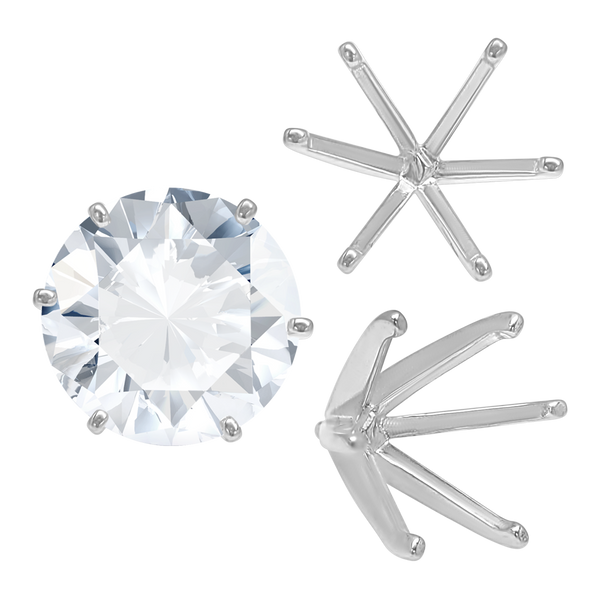 ITI NYC Six Prong Round Light and Low Tiffany Settings With Peg in 18K Gold (Casting) (3.25 mm - 9.75 mm)