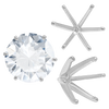 ITI NYC Six Prong Round Light and Low Tiffany Settings With Peg in Sterling Silver (Casting) (2.50 mm - 11.00 mm)