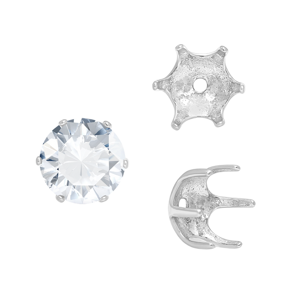 ITI NYC Six Prong Round Pearl Cup Settings in 14K Gold (3.00 mm - 10.00 mm)