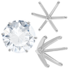 ITI NYC Six Prong Round Light and Low Tiffany Settings With Peg in Sterling Silver (Casting) (2.50 mm - 11.00 mm)