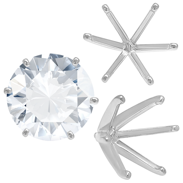 ITI NYC Six Prong Round Light and Low Tiffany Settings With Peg in 14K Gold (Casting) (2.50 mm - 11.00 mm)