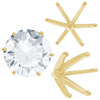ITI NYC Six Prong Round Light and Low Tiffany Settings With Peg in 14K Gold (Casting) (2.50 mm - 11.00 mm)