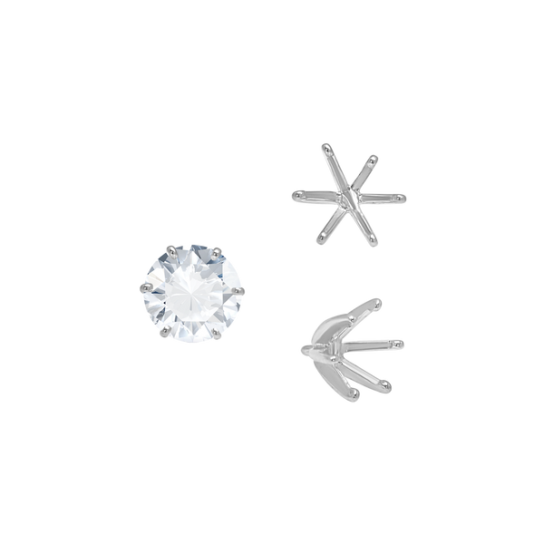 ITI NYC Six Prong Round Light and Low Tiffany Settings With Peg in 14K Gold (Casting) (2.50 mm - 11.00 mm)
