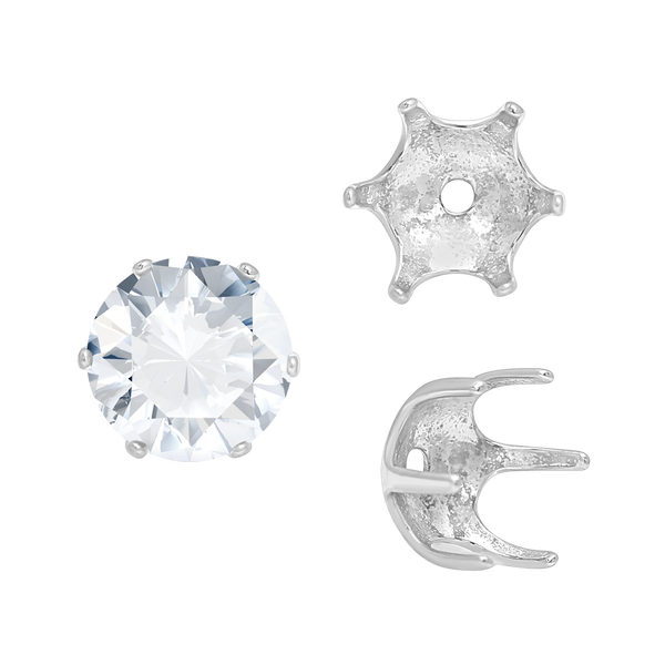 ITI NYC Six Prong Round Pearl Cup Settings in 14K Gold (3.00 mm - 10.00 mm)