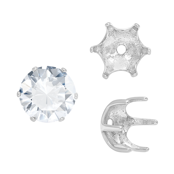 ITI NYC Six Prong Round Pearl Cup Settings in 14K Gold (3.00 mm - 10.00 mm)