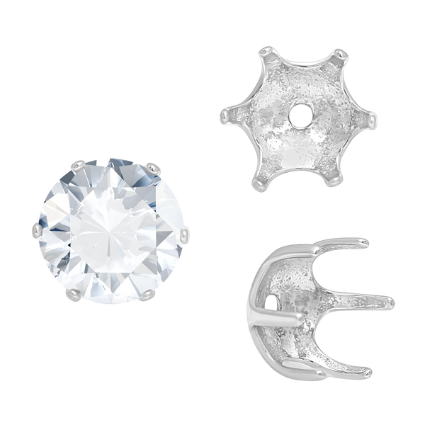 ITI NYC Six Prong Round Pearl Cup Settings in 14K Gold (3.00 mm - 10.00 mm)