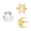 ITI NYC Six Prong Round Pearl Cup Settings in 14K Gold (3.00 mm - 10.00 mm)