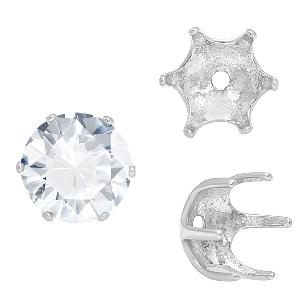 ITI NYC Six Prong Round Pearl Cup Settings in 14K Gold (3.00 mm - 10.00 mm)