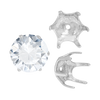 ITI NYC Six Prong Round Pearl Cup Settings in Sterling Silver (3.00 mm - 10.00 mm)