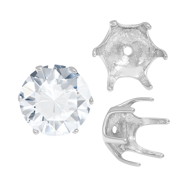 ITI NYC Six Prong Round Pearl Cup Settings in 14K Gold (3.00 mm - 10.00 mm)
