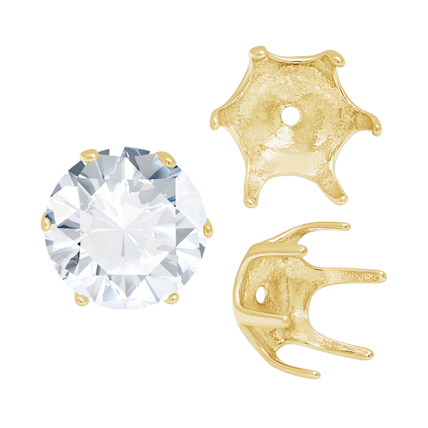 ITI NYC Six Prong Round Pearl Cup Settings in 14K Gold (3.00 mm - 10.00 mm)