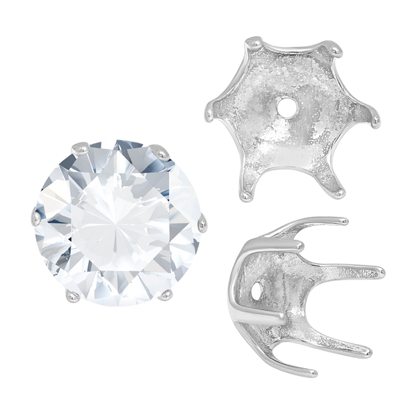 ITI NYC Six Prong Round Pearl Cup Settings in 14K Gold (3.00 mm - 10.00 mm)