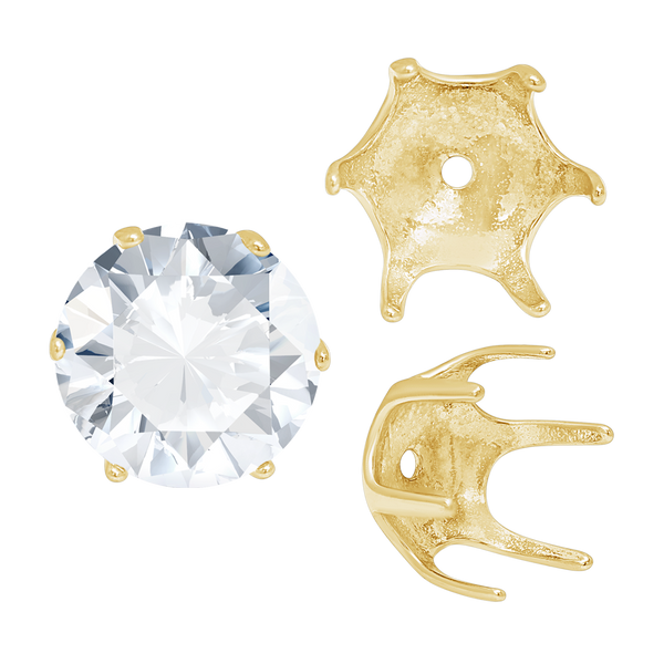 ITI NYC Six Prong Round Pearl Cup Settings in 14K Gold (3.00 mm - 10.00 mm)