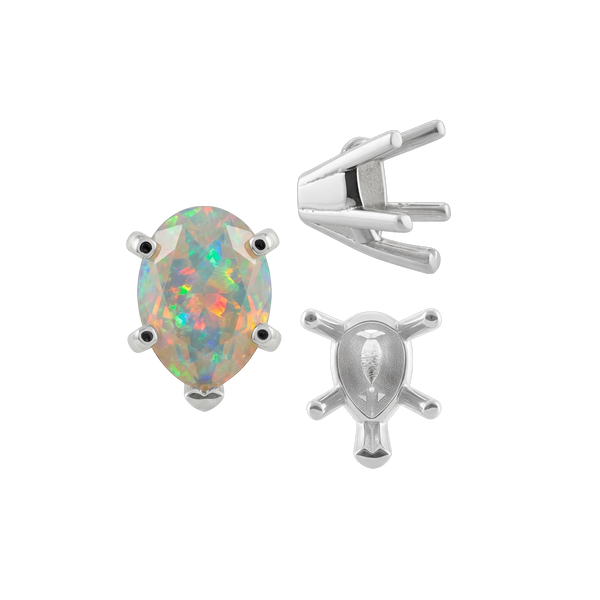 ITI NYC V-End Pear Shape Solitaire Settings in 14K Gold (5.00 x 3.00 mm - 15.00 x 9.00 mm)