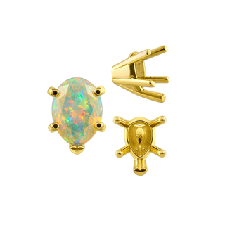 ITI NYC V-End Pear Shape Solitaire Settings in 14K Gold (5.00 x 3.00 mm - 15.00 x 9.00 mm)