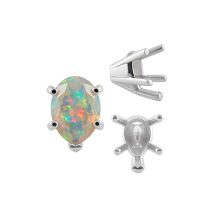 ITI NYC V-End Pear Shape Solitaire Settings in Sterling Silver (5.00 x 3.00 mm - 15.00 x 9.00 mm)