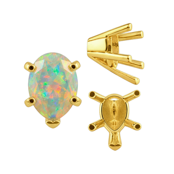 ITI NYC V-End Pear Shape Solitaire Settings in 14K Gold (5.00 x 3.00 mm - 15.00 x 9.00 mm)