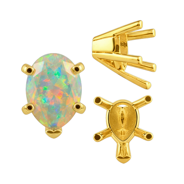 ITI NYC V-End Pear Shape Solitaire Settings in 18K Gold (7.00 x 5.00 mm - 15.00 x 9.00 mm)