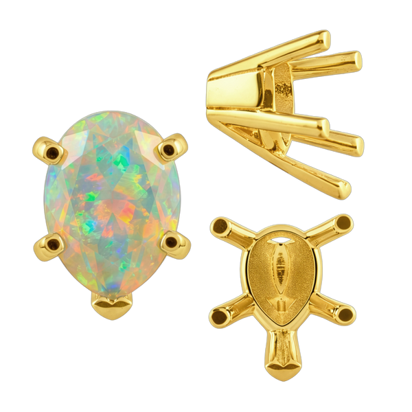ITI NYC V-End Pear Shape Solitaire Settings in 14K Gold (5.00 x 3.00 mm - 15.00 x 9.00 mm)