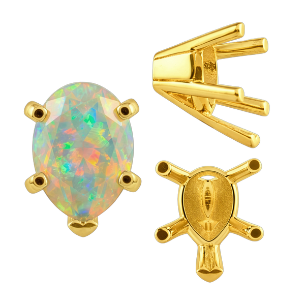 ITI NYC V-End Pear Shape Solitaire Settings in 18K Gold (7.00 x 5.00 mm - 15.00 x 9.00 mm)