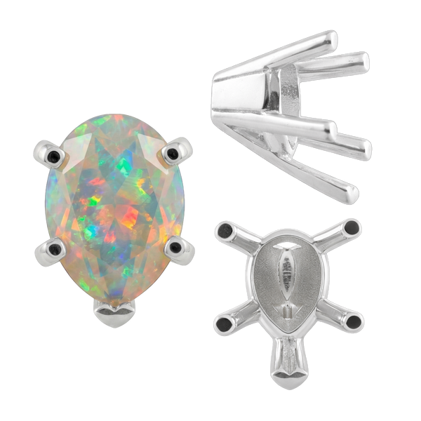ITI NYC V-End Pear Shape Solitaire Settings in Sterling Silver (5.00 x 3.00 mm - 15.00 x 9.00 mm)