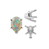 ITI NYC V-End Pear Shape Solitaire Settings in Sterling Silver (5.00 x 3.00 mm - 15.00 x 9.00 mm)