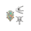 ITI NYC V-End Pear Shape Solitaire Settings in Sterling Silver (5.00 x 3.00 mm - 15.00 x 9.00 mm)