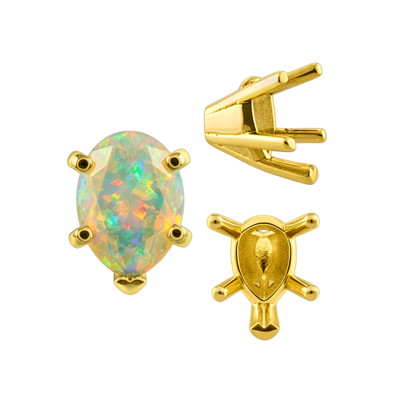 ITI NYC V-End Pear Shape Solitaire Settings in 18K Gold (7.00 x 5.00 mm - 15.00 x 9.00 mm)