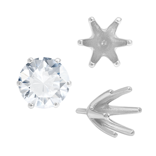 ITI NYC Six Prong Round Tiffany Settings With Peg in 14K Gold (4.00 mm - 8.00 mm)