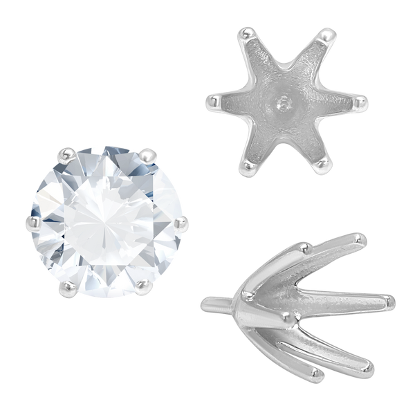 ITI NYC Six Prong Round Tiffany Settings With Peg in 14K Gold (4.00 mm - 8.00 mm)