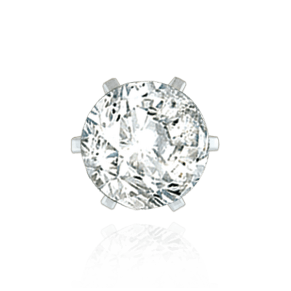 ITI NYC Six Prong Round Tiffany Settings With Peg in Sterling Silver (4.00 mm - 8.00 mm)