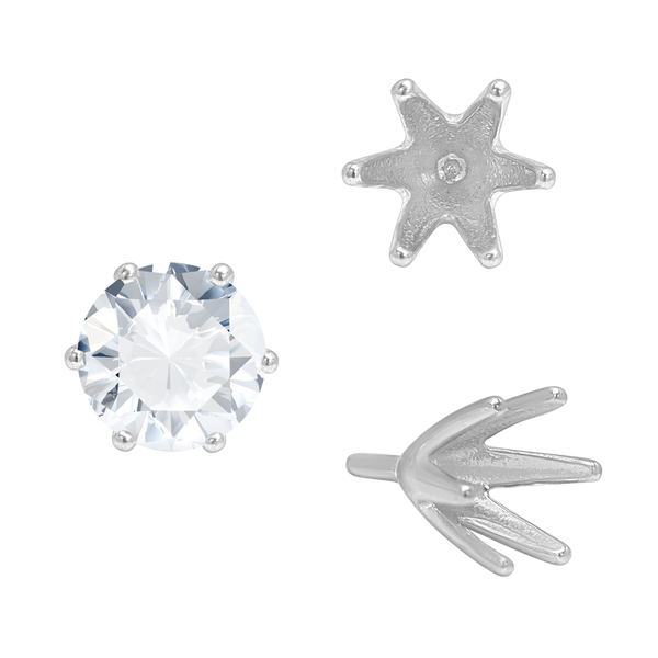 ITI NYC Six Prong Round Tiffany Settings With Peg in 14K Gold (4.00 mm - 8.00 mm)