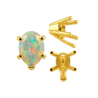 ITI NYC V-End Pear Shape Solitaire Settings in 18K Gold (7.00 x 5.00 mm - 15.00 x 9.00 mm)