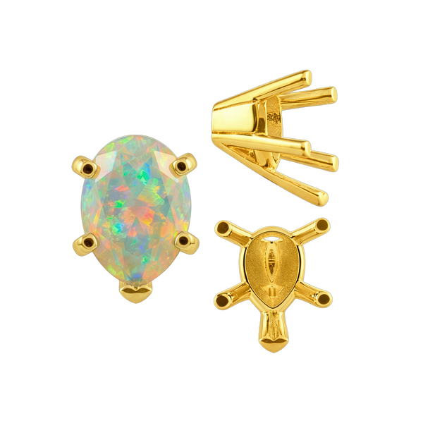ITI NYC V-End Pear Shape Solitaire Settings in 18K Gold (7.00 x 5.00 mm - 15.00 x 9.00 mm)