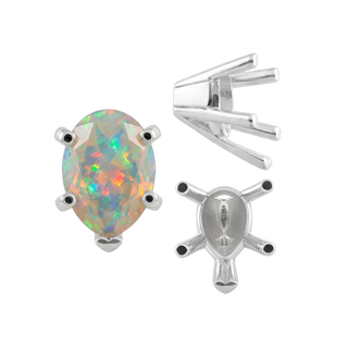 ITI NYC V-End Pear Shape Solitaire Settings in Sterling Silver (5.00 x 3.00 mm - 15.00 x 9.00 mm)