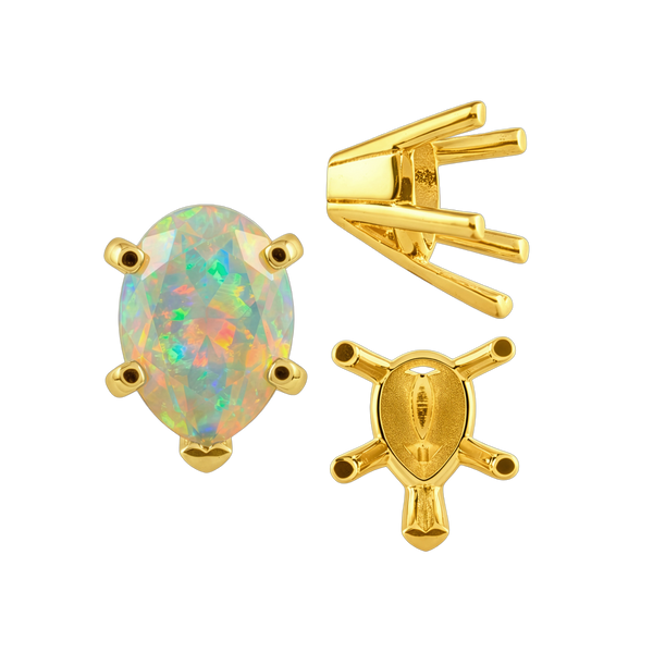 ITI NYC V-End Pear Shape Solitaire Settings in 18K Gold (7.00 x 5.00 mm - 15.00 x 9.00 mm)