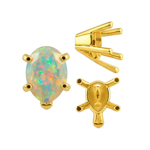 ITI NYC V-End Pear Shape Solitaire Settings in 18K Gold (7.00 x 5.00 mm - 15.00 x 9.00 mm)