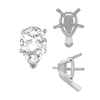 ITI NYC V-End Pear Shape Solitaire Settings With Peg in  Sterling Silver (5.00 x 3.00 mm - 12.00 x 8.00 mm)