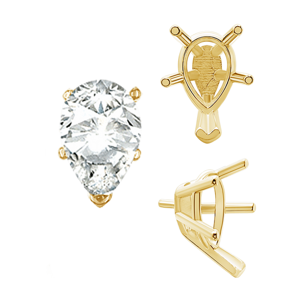 ITI NYC V-End Pear Shape Solitaire Settings With Peg in 14K Gold (5.00 x 3.00 mm - 12.00 x 8.00 mm)