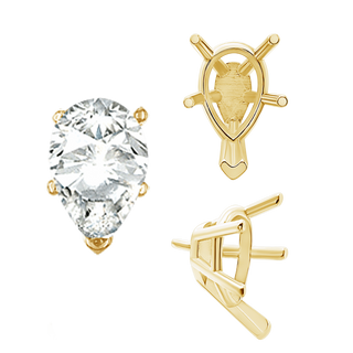 ITI NYC V-End Pear Shape Solitaire Settings With Peg in 14K Gold (5.00 x 3.00 mm - 12.00 x 8.00 mm)