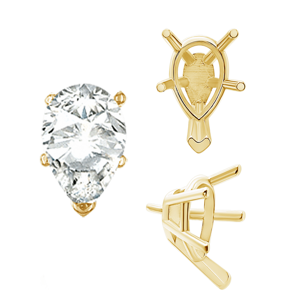 ITI NYC V-End Pear Shape Solitaire Settings With Peg in 14K Gold (5.00 x 3.00 mm - 12.00 x 8.00 mm)