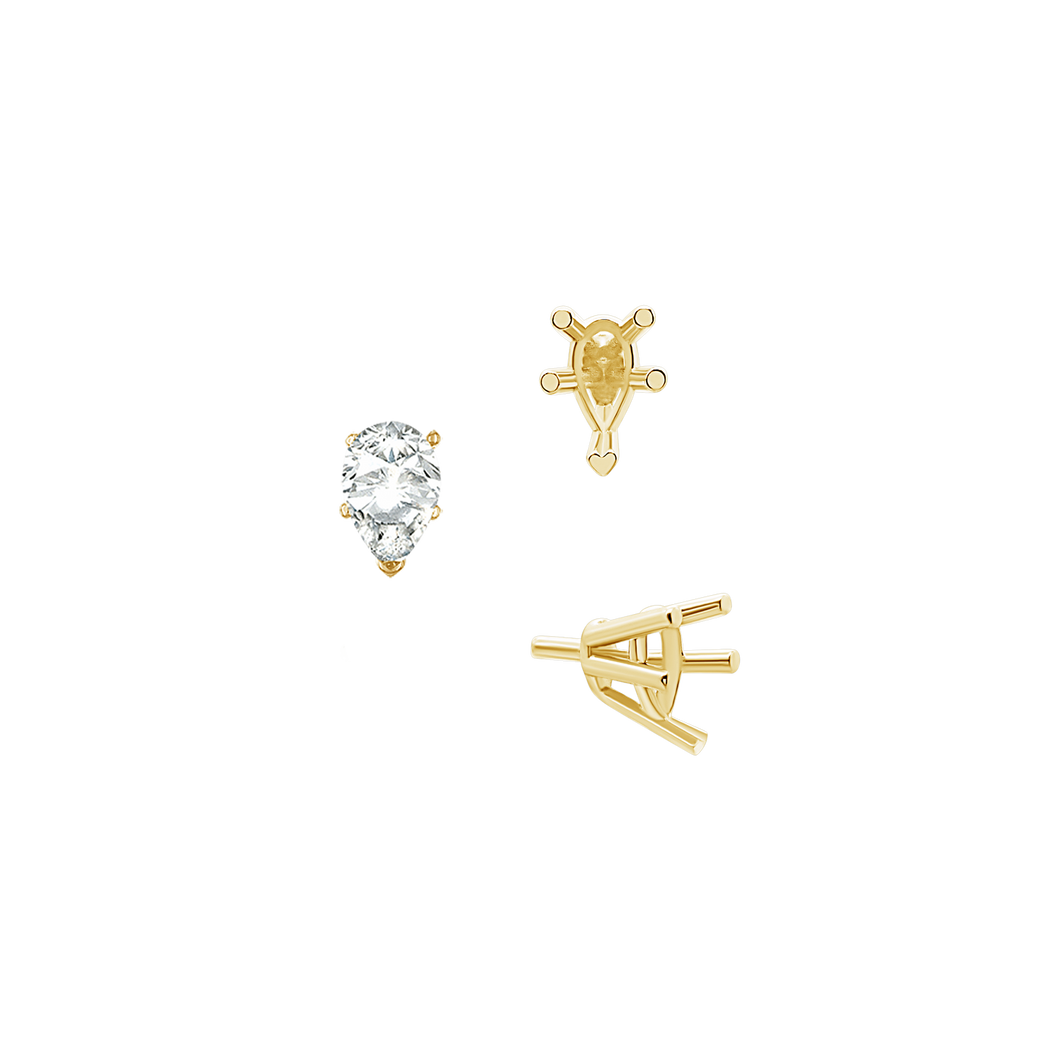 ITI NYC V-End Pear Shape Solitaire Settings With Peg in 14K Gold (5.00 x 3.00 mm - 12.00 x 8.00 mm)