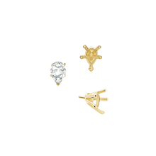 Load image into Gallery viewer, ITI NYC V-End Pear Shape Solitaire Settings With Peg in 14K Gold (5.00 x 3.00 mm - 12.00 x 8.00 mm)
