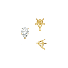 Load image into Gallery viewer, ITI NYC V-End Pear Shape Solitaire Settings With Peg in 14K Gold (5.00 x 3.00 mm - 12.00 x 8.00 mm)
