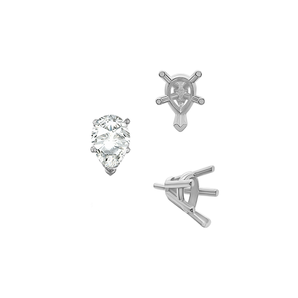 ITI NYC V-End Pear Shape Solitaire Settings With Peg in 14K Gold (5.00 x 3.00 mm - 12.00 x 8.00 mm)