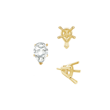 Load image into Gallery viewer, ITI NYC V-End Pear Shape Solitaire Settings With Peg in 14K Gold (5.00 x 3.00 mm - 12.00 x 8.00 mm)
