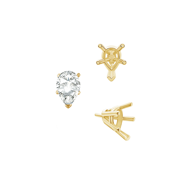 ITI NYC V-End Pear Shape Solitaire Settings With Peg in 14K Gold (5.00 x 3.00 mm - 12.00 x 8.00 mm)