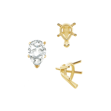 Load image into Gallery viewer, ITI NYC V-End Pear Shape Solitaire Settings With Peg in 14K Gold (5.00 x 3.00 mm - 12.00 x 8.00 mm)
