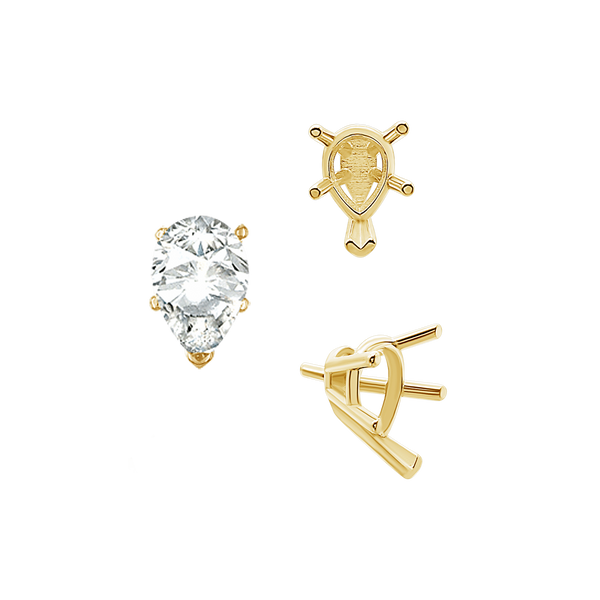 ITI NYC V-End Pear Shape Solitaire Settings With Peg in 14K Gold (5.00 x 3.00 mm - 12.00 x 8.00 mm)
